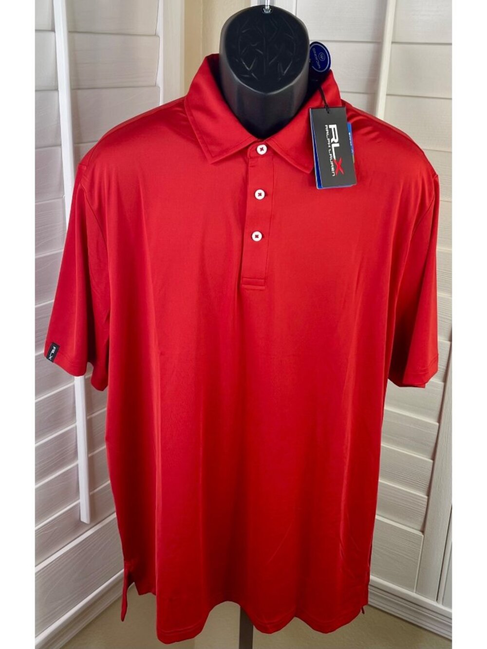 RLX Ralph Lauren Moisture Wicking Red Performance Golf Polo Shirt, Men’s XL, NWT